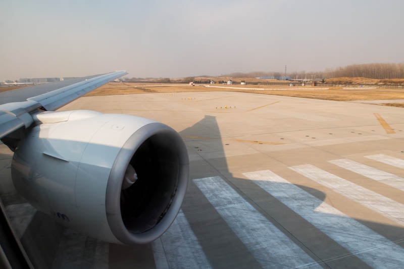 ANA 777 Lining Up for Departure from Beijing