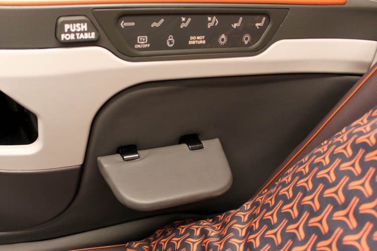 Singapore Airlines A380 New Business Class Seat Armrest