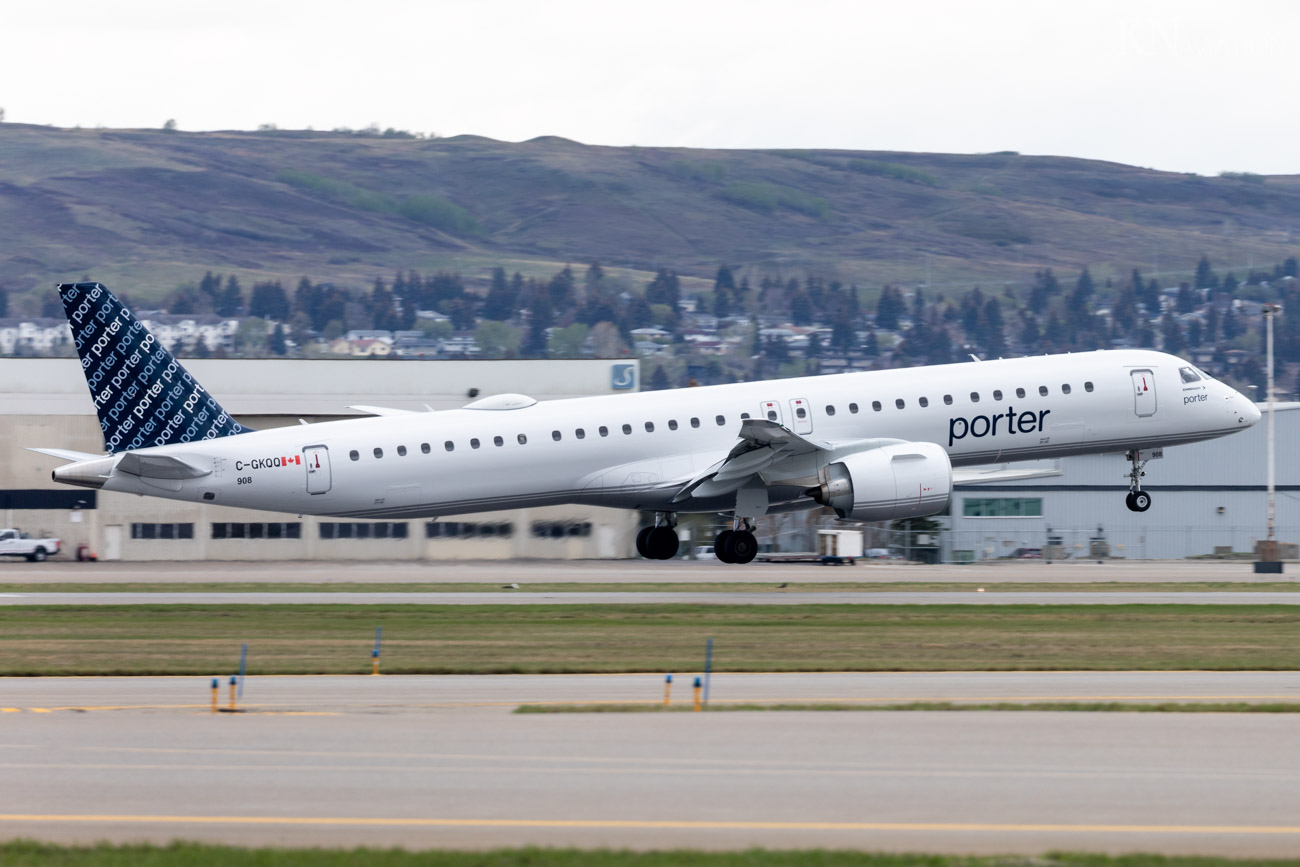 Porter E195-E2 at Calgary Airport