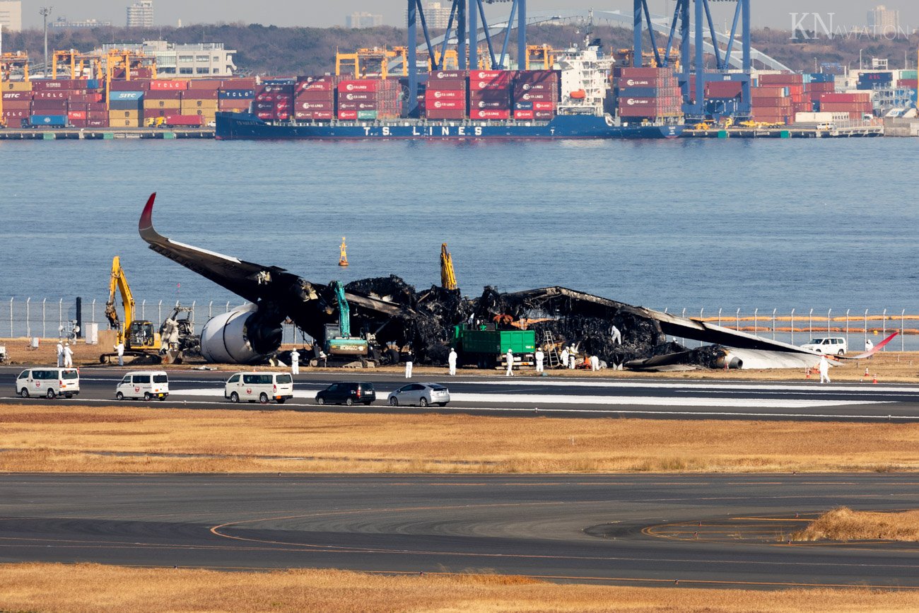 JAL A350 Wreckage at Haneda